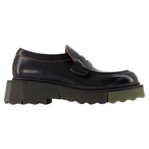 Sponge Loafer Ankle Boots - Off White - Black/Militaire - Leather